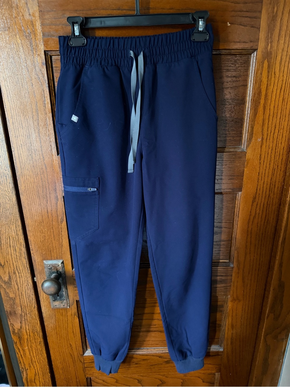 Figs Navy Drawstring Jogger Pants with Zip Pocket